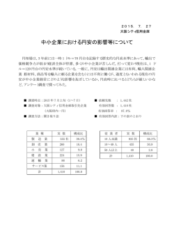 中小企業における円安の影響等について