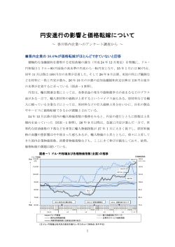 円安進行の影響と価格転嫁について～香川県内企業アンケート