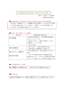 安全管理 特に指摘する事項はなく、妥当であると認められる。