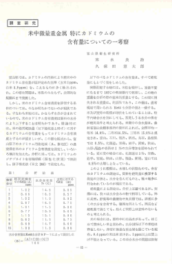 米中微量重金属 特にカ ド ミ