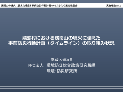 嬬恋村における浅間  の噴  に備えた 事前防災  動計画（タイムライン）の