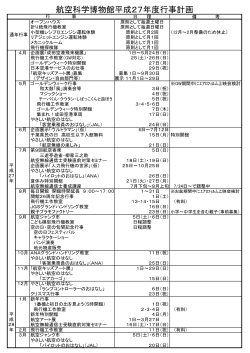 航空科学博物館平成27年度行事計画