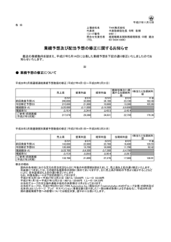 業績予想及び配当予想の修正に関するお知らせ（PDFファイル 77KB