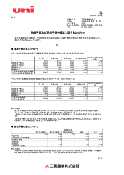 業績予想及び配当予想の修正に関するお知らせ