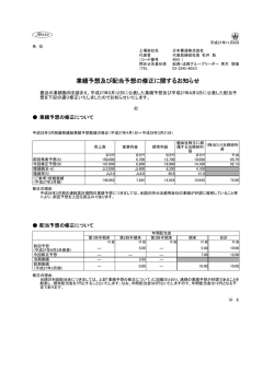 業績予想及び配当予想の修正に関するお知らせ [PDF:88KB]