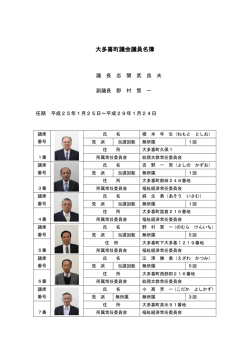 大多喜町議会議員名簿
