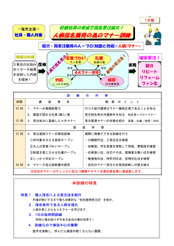 人柄指名獲得の為のマナー訓練