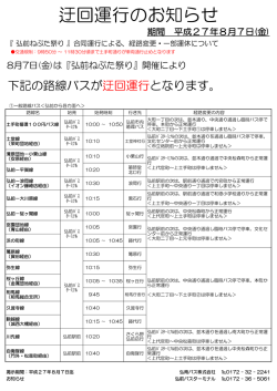 下記の路線バスが迂回運行となります。