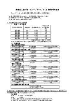 医療法人偕行会 グループホーム ちくさ 御利用料金表