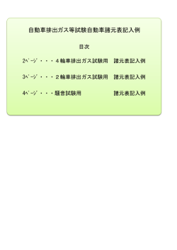 自動車排出ガス等試験自動車諸元表記入例