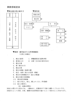 ・ 喪主の姉妹 (他家の妻) - イ白父・伯母 (故人の兄弟・姉妹) ・ 喪主の