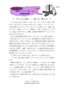 ＜ デシベルの話・・・表し方・使い方 ＞
