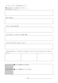 ワークシート No.1「自分自身について」