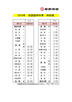 「初詣臨時列車時刻表」（PDF）