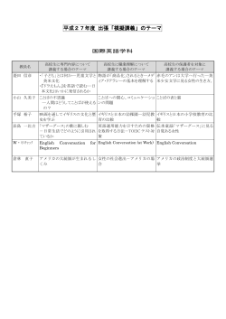 平成27年度 出張「模擬講義」のテーマ