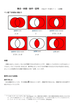 ベン図*1を有効に使おう 命題 数学における真偽