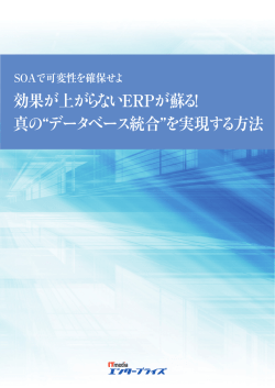 効果が上がらないERPが蘇る！ 真の&ldquo;データベース統合