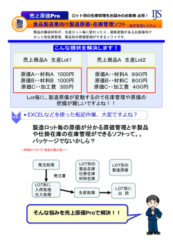 製造ロット毎の原価が分かる原価管理と半製品 や仕掛在庫の在庫管理