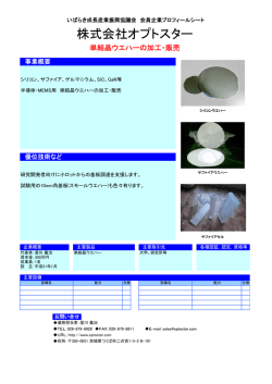 株式会社オプトスター - つくば研究支援センター
