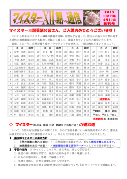 マイスターⅫ期受講の皆さん、ご入講おめでとう