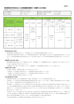 （別表1） 契約管財局が発注担当となる事後審査型制限付一般競争入札