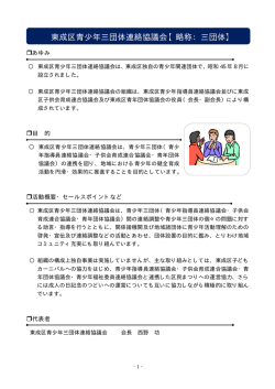 東成区青少年三団体連絡協議会【略称：三団体】
