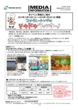 冬イベント情報のご案内 2015年12月19日（土）～2016