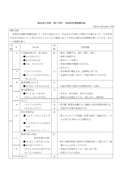 落合東小学校 第1学年 生活科年間指導計画