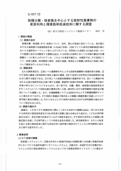 核種分離 ・ 核変換を中心とする放射性廃棄物の 資源利用と王軍境負荷