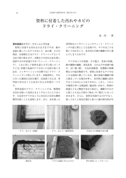 資料に付着した汚れやカビの ドライ・クリーニング