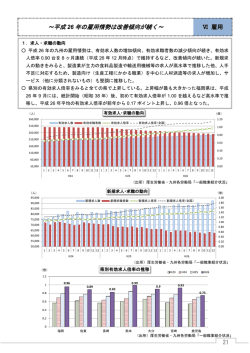 ～平成 26 年の雇用情勢は改善傾向が続く～