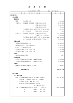 財 産 目 録 - ケアタウン成増