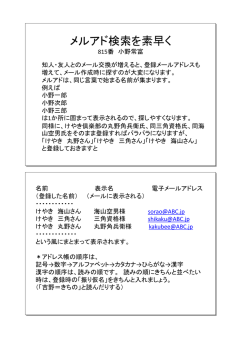 メルアド検索を素早く メルアド検索を素早く