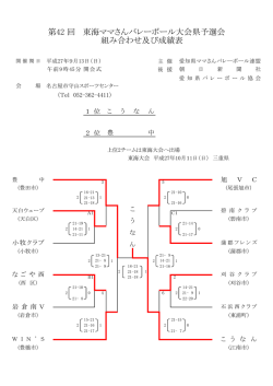 東海ママさん大会 愛知県予選の結果