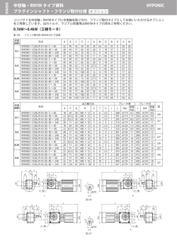 中空軸・RNYM タイプ資料 プラグインシャフト・フランジ取付仕様 HYPONIC