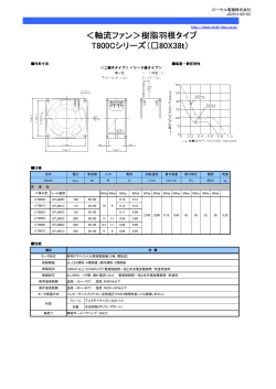 ＜軸流ファン＞樹脂羽根タイプ T800Cシリーズ（  80X38t）