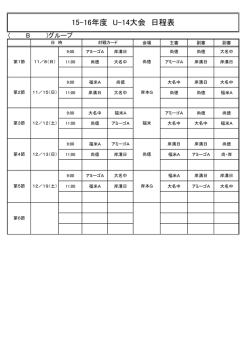 西部地区Bグループ 組合せ・結果 11／17現在