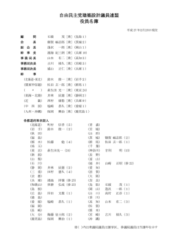 自由民主党建築設計議員連盟 役員名簿