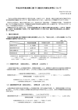 平成26年度決算に基づく健全化判断比率等について