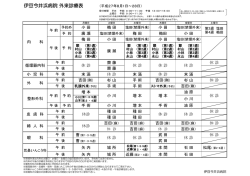 伊豆今井浜病院 外来診療表
