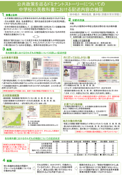 公共政策を巡るドミナントストーリーについての 中学校公民