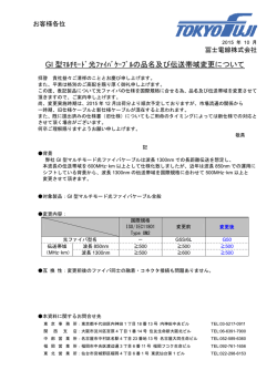 GI型マルチモード 光ファイバケーブルの品名及び