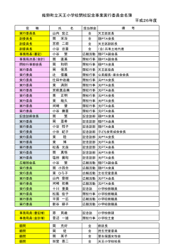 能勢町立天王小学校閉校記念事業実行委員会名簿 平成26年度