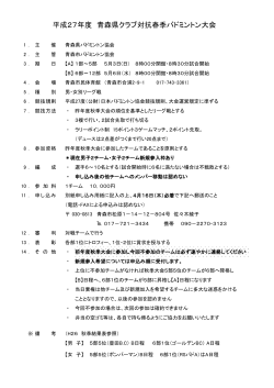 平成27年度 青森県クラブ対抗春季バドミントン大会
