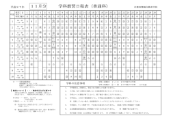学科教習日程表（普通科）