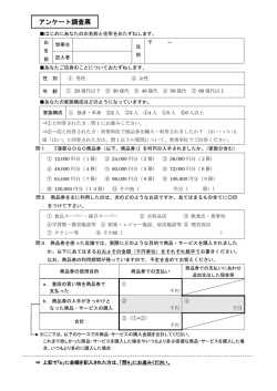 プレミアム付「蒲郡GOGO商品券」利用実態に関するアンケート調査票（PDF