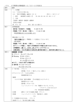 ＜中1 3学期期末試験範囲＞2／22&sim;25発表分