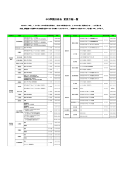 中3学調分析会 変更日程一覧