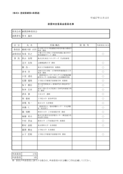 耐震判定委員会委員名簿 平成27年11月12日