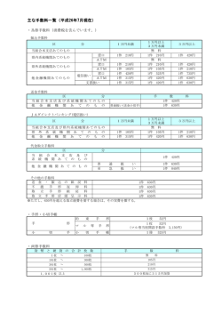 主な手数料一覧（平成26年7月現在）